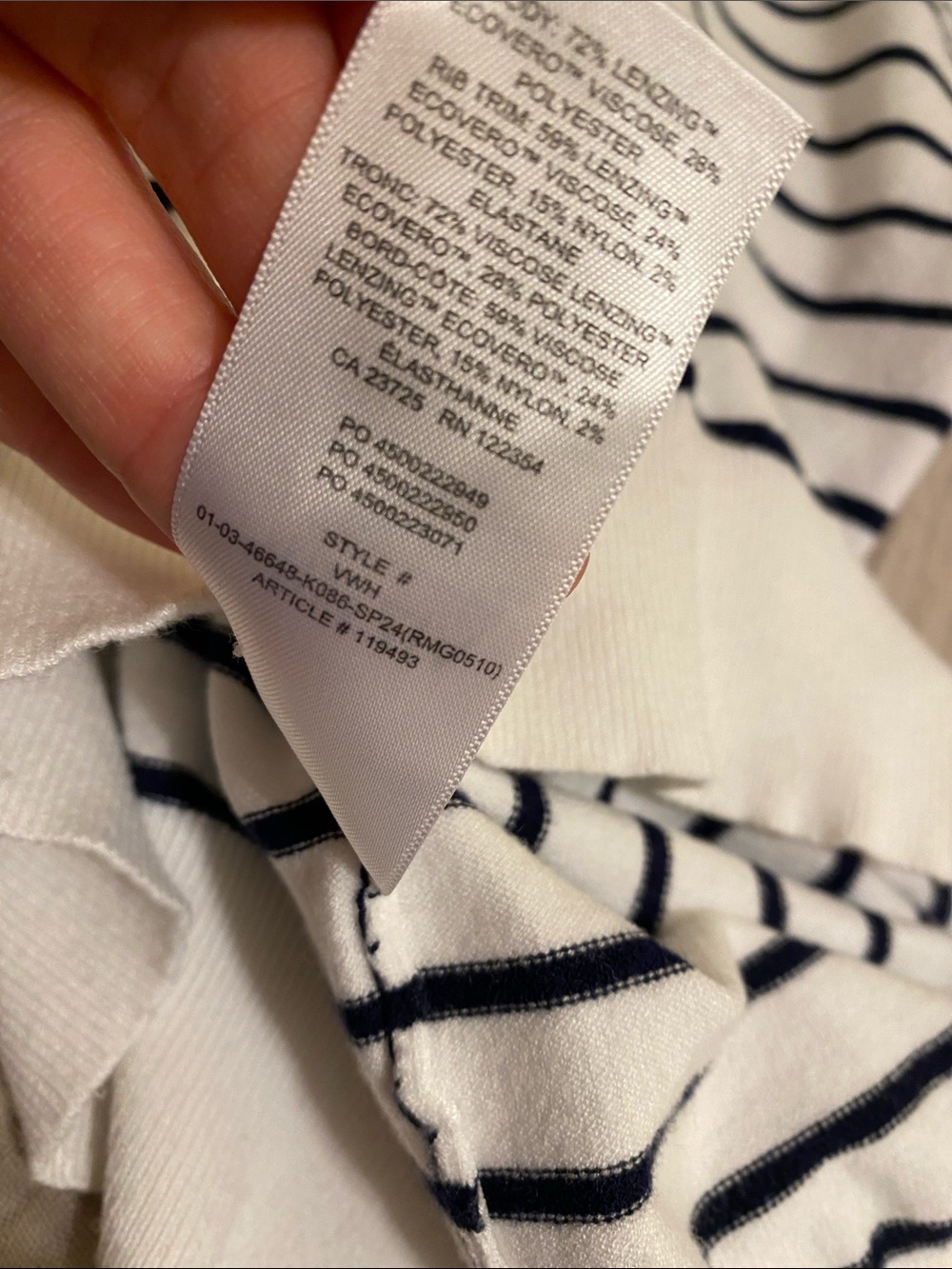 Babaton White and Navy Striped Crewneck Sweater. Size S - Picture 4 of 7